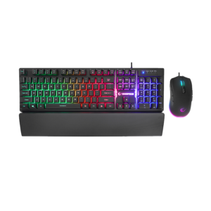 Tastatura + miš gaming RAMPAGE KM-RX7 FORTUNA Rainbow Backlit FULL SIZE US/ENGLISH Layout 6400 dpi Mouse COMBO SET, 39908