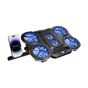 Postolje za notebook gaming Rampage PROTE R6 RGB Lighted Notebook Cooler Stand with Phone Holder and 6 Fans, 39395