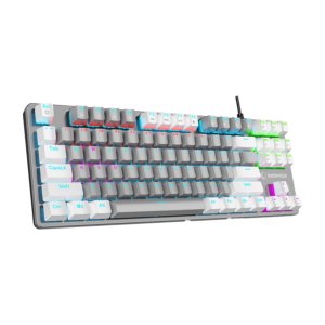 Tastatura gaming RAMPAGE Snug K14 Gray/White Blue Switch Mechanical Gaming Keyboard ENGLISH Layout English Rainbow TKL, 41853