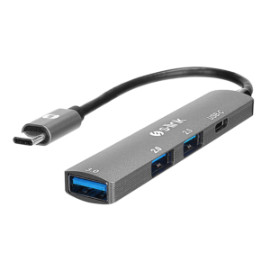 USB HUB S-link SWV-USBC023 4 in 1 Gray Metal TypeC to 2*USB2.0 USB 3.0, PD Type C Adapter, 39871