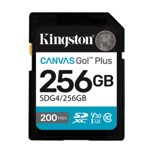 SD card Kingston 256 GB SDG4/256GB SDXC,r/w:200/160MB/s, DSLRs, mirrorless cameras, 4K video