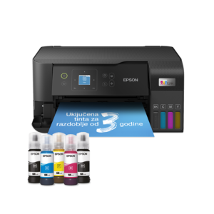 Printer EPSON EcoTank L3560 print/scan/copy/fax Rez.4.800 x 1.200 dpi. 33str/min Monokrom.20str/min Colour. ADF.Duplex.USB, LAN.WiFi. tinte br.103