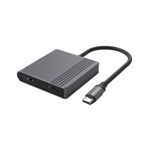 USB adapter Type-C to HDMI i  DiplayPort adapter 4K 60Hz, black, GEMBIRD, A-CM-HDMIFDPF-01