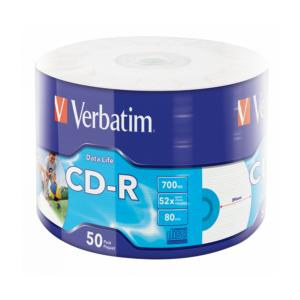 CD-R,VERBATIM, 700 MB,52X,spindle 50 kom WRAP,printable,43794