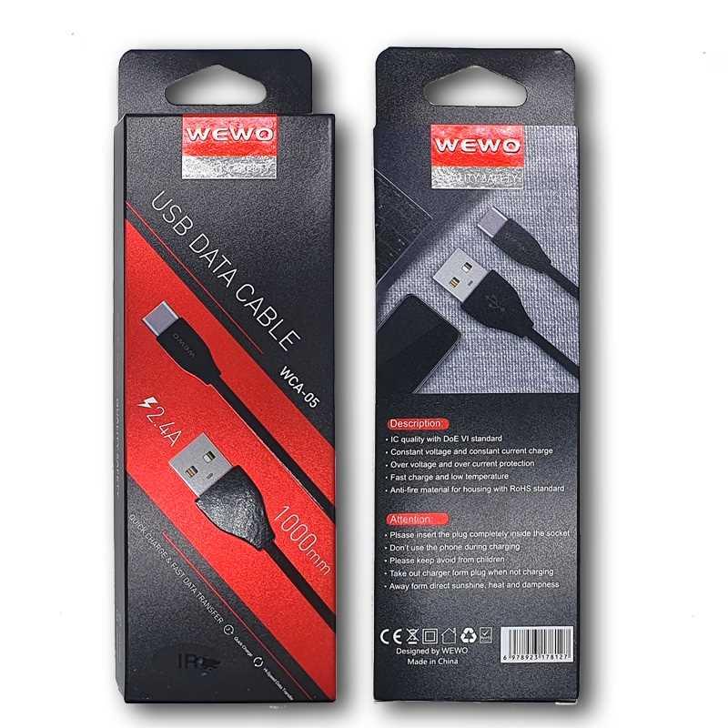 BRZI USB DATA KABAL WCA-05 IPHONE 2,4A 1M CRNA WEWO