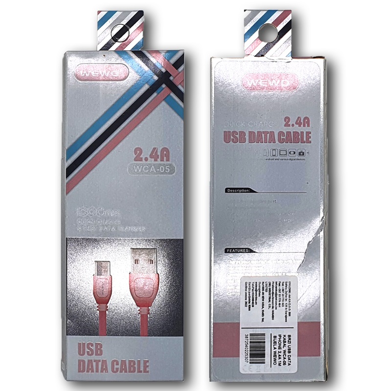 BRZI USB DATA KABAL WCA-05 IPHONE 2,4A 1M PINK WEWO
