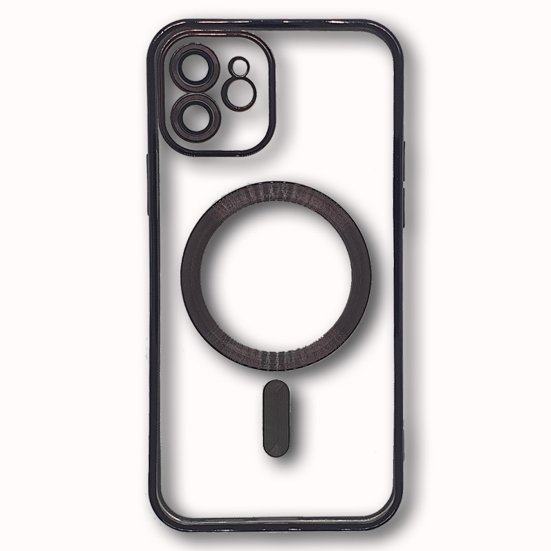 MAGSAFE SILIKON IPHONE 12 CRNA SA ZASTITOM KAMERE
