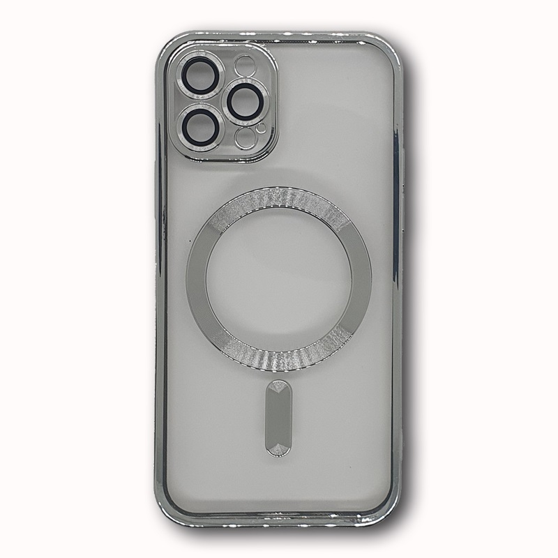 MAGSAFE SILIKON IPHONE 12 PRO SREBRENA SA ZASTITOM KAMERE