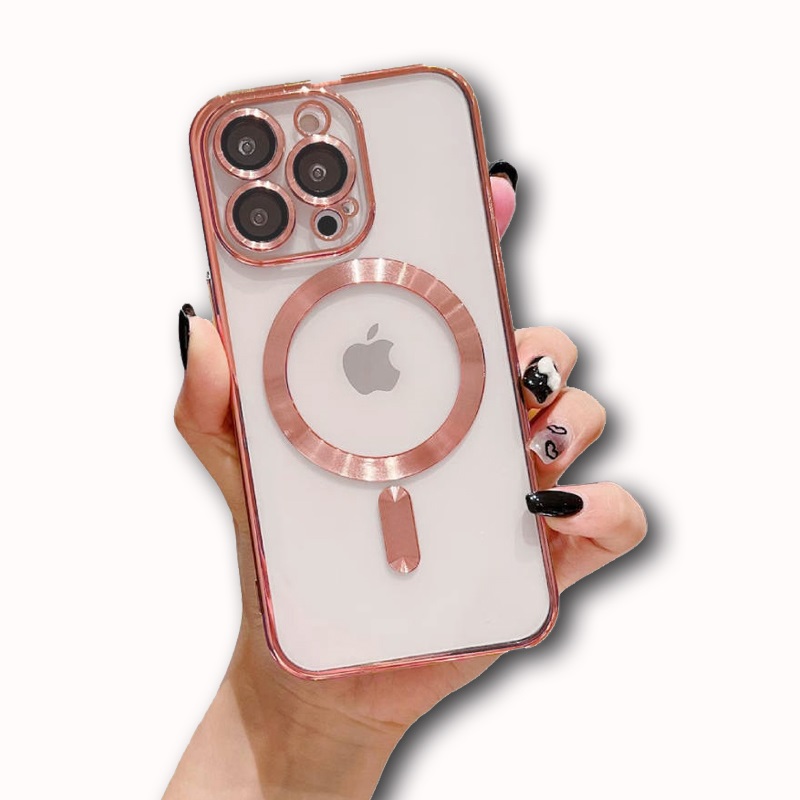 MAGSAFE SILIKON IPHONE 12 PRO ROSE GOLD SA ZASTITOM KAMERE