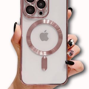 MAGSAFE SILIKON IPHONE 14 PRO MAX ROSE GOLD SA ZASTITOM KAMERE