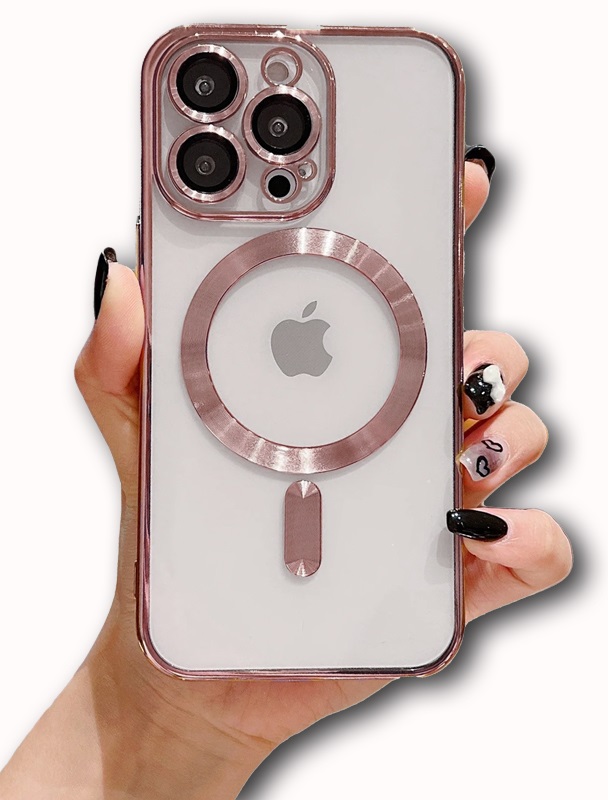 MAGSAFE SILIKON IPHONE 14 PRO MAX ROSE GOLD SA ZASTITOM KAMERE