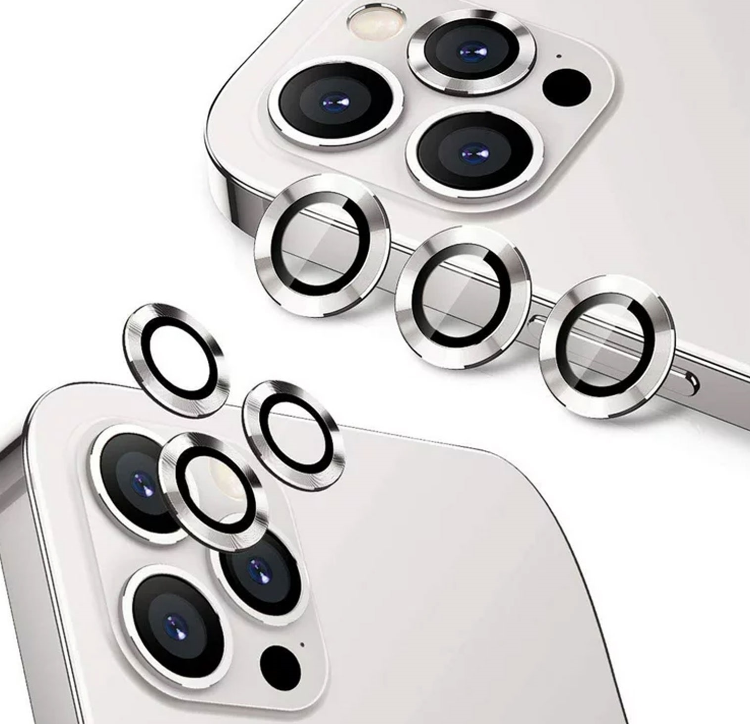 POSITIONER STAKLO KAMERE METAL IPHONE 13/13 MINI SREBRENA