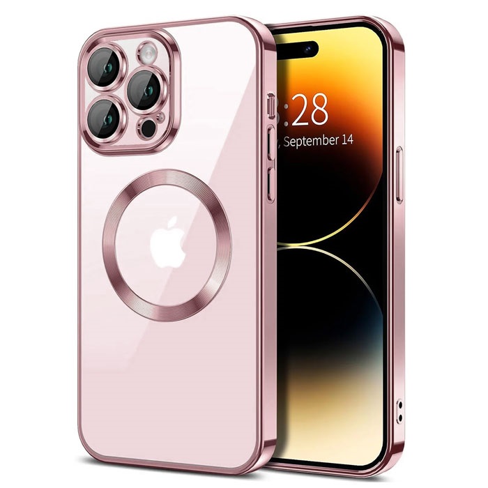 MAGSAFE SILIKON IPHONE 15 ROSE GOLD SA ZASTITOM KAMERE