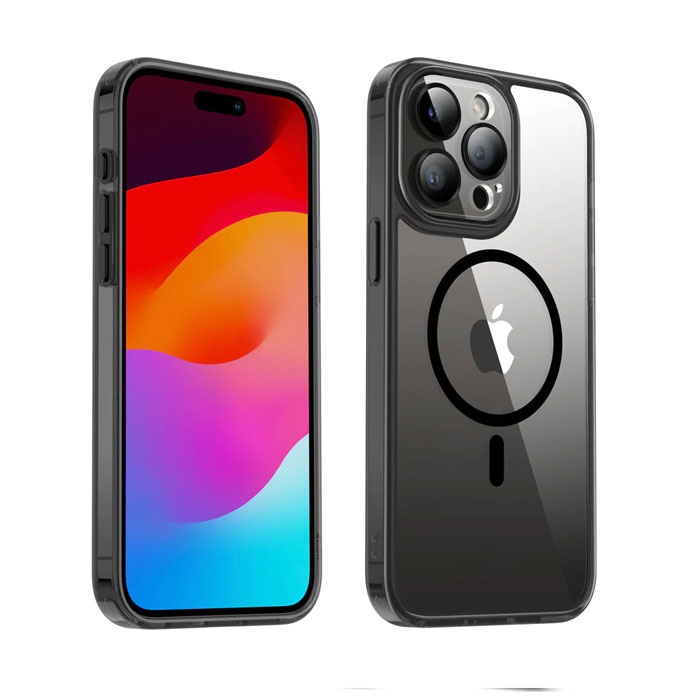 MAGSAFE SILIKON IPHONE 15 PRO MAX CRNA SA ZASTITOM KAMERE