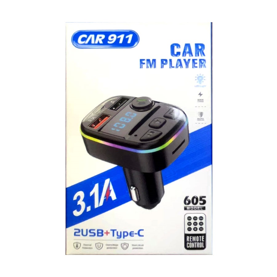 BLUETOOTH FM TRANSMITER CAR 911 605 3.1A+PD