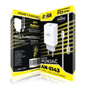 PUNJAC KUCNI AN-S143 20W PD TYPE-C TO LIGHTNING 1 PORT ANKA