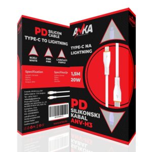 PD SILIKONSKI KABAL TYPE-C NA LIGHTNING ANV-H3 1,5M LJUBICASTI AN-KA