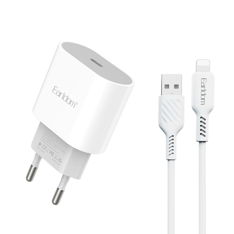 KUCNI PUNJAC ES-EU42 20W PD TIP-C NA LIGHTNING BIJELI
