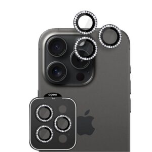 POSITIONER STAKLO KAMERE DIAMOND IPHONE 16 PRO/ 16 PRO MAX CRNA