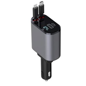 SUPER BRZI AUTO PUNJAC PT-16 60W SA DISPLEJOM TYPE-C LIGHTNING KABAL NA IZVLACENJE 800MM