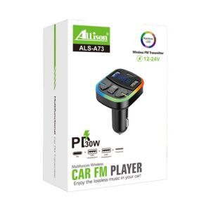 BLUETOOTH FM TRANSMITER ALS-A73 PD 30W 2USB TF CARD SLOT