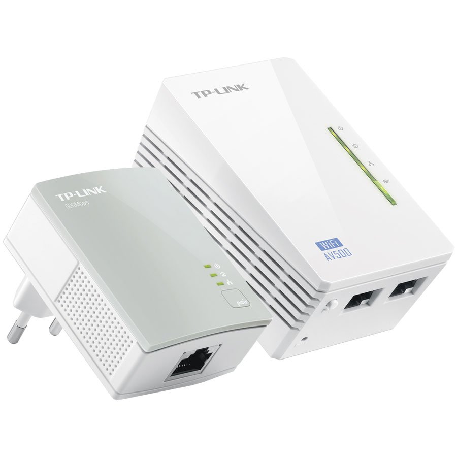 TP-Link TL-WPA4220 KIT AV600 Powerline Wi-FI KIT,300Mbps at 2.4GHz,802.11b/g/n, 600Mbps Powerline,HomePlug AV,2 Fast Ports,Plug and Play, Wi-Fi Clone/ Wi-Fi On(OFF) Button, Pair Button, Reset Button,Twin Pack(1* TL-PA4010 & 1*TL-WPA4220)