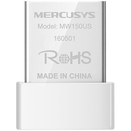 Mercusys MW150US N150 Wireless Nano USB Adapter, 150 Mbps on 2.4 GHz Nano Size, USB 2.0, WPA3, Internal antenna, Plug and Play
