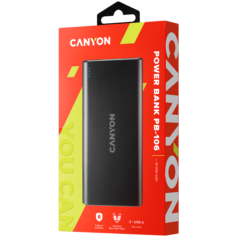 CANYON power bank PB-106 10000 mAh Black - Image 3
