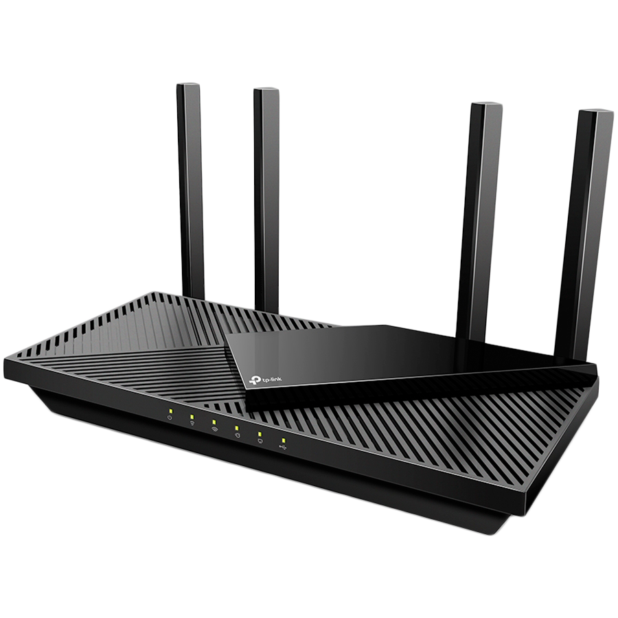 TP-Link Archer AX55 AX3000 Dual Band Gigabit Wi-Fi 6 Router,2402 Mbps(5 GHz) and 574 Mbps(2.4 GHz),4 external High-Performance antennas, 4 x G LAN Ports, 1 x G WAN port, 1 x USB 3.0, Dual-Core CPU,512 MB RAM,OFDMA,HomeShield,WPA3,Beamforming,OneMesh
