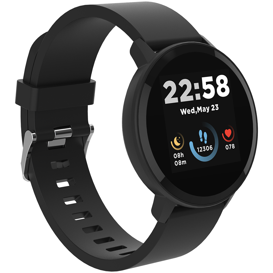 CANYON Lollypop SW-63, Smart watch, 1.3inches IPS full touch screen, Round watch, IP68 waterproof, multi-sport mode, BT5.0, compatibility with iOS and android, black, Host: 25.2*42.5*10.7mm, Strap: 20*250mm, 45g - Image 2