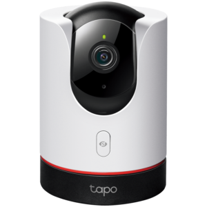 TP-Link Tapo C225 Pan/Tilt AI Home Security Wi-Fi Camera, 2K QHD (2560x1440), 2.4 GHz, Horizontal 360º ,Pan/Tilt, Smart AI Detection and Notifications (motion, people, pets, cars, abnormal sound), Physical Privacy Mode, Night Vision, Tapo app
