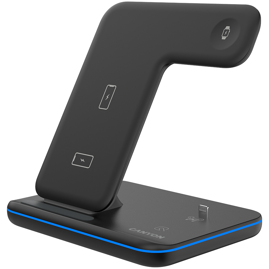CANYON wireless charger WS-302 15W 3in1 Black - Image 2