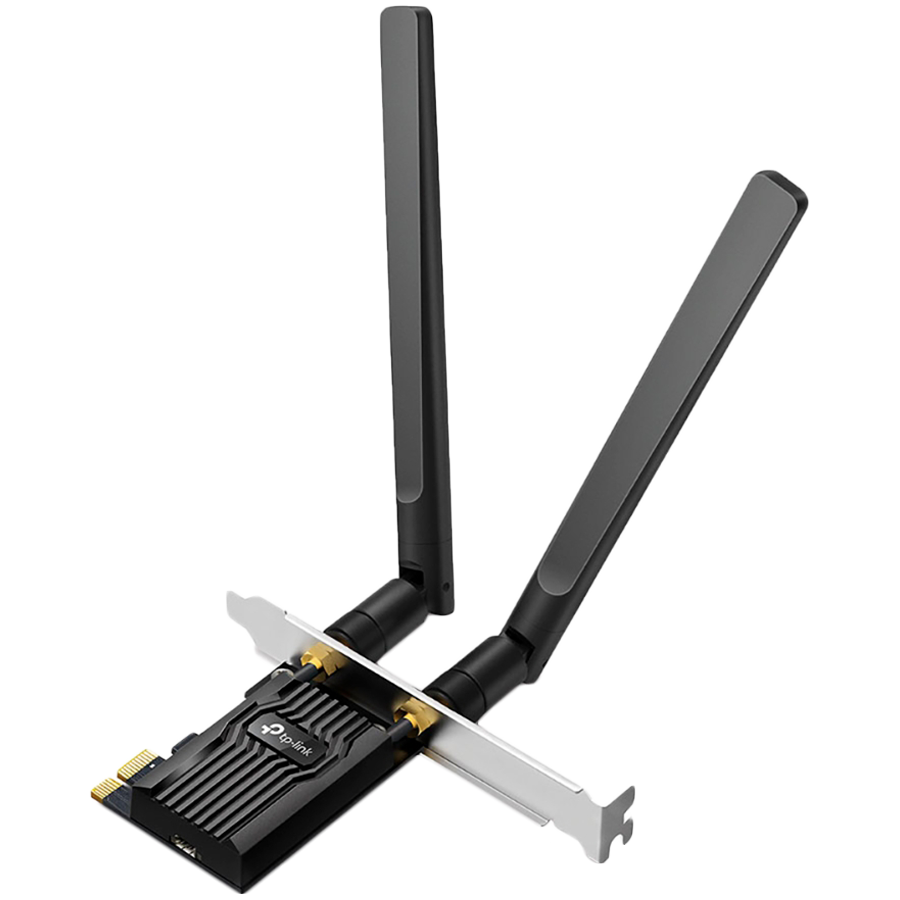 TP-Link Archer TX20E AX1800 Dual Band Wi-Fi 6 Bluetooth 5.2 PCI Express Adapter, 1201 Mbps at 5 GHz + 574 Mbps at 2.4 GHz, 2× High Gain External Antennas, MU-MIMO, OFDMA, WPA3, Bluetooth 5.2