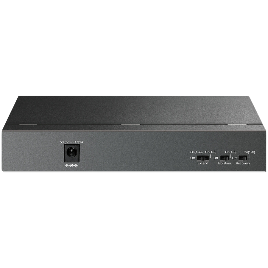 TP-Link LS109P 9-Port 10/100 Mbps Desktop Switch with 8-Port PoE+, 8× 10/100 Mbps PoE+ Ports, 1× 10/100 Mbps Non-PoE Port, 802.3at/af, 63 W PoE Power, Desktop Steel Case, Extend Mode for 250m PoE Transmitting, Isolation Mode, PoE Auto Recovery - Image 2