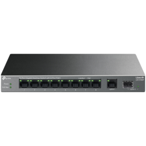 TP-Link LS1210GP 10-Port Gigabit Desktop Switch with 8-Port PoE+, 8× Gigabit PoE+ Ports, 1x Gigabit Non-PoE Port, 1× Gigabit SFP Slot, 61 W PoE Power, Desktop Steel Case, Extend Mode for 250m PoE Transmitting, Isolation Mode, PoE Auto Recovery