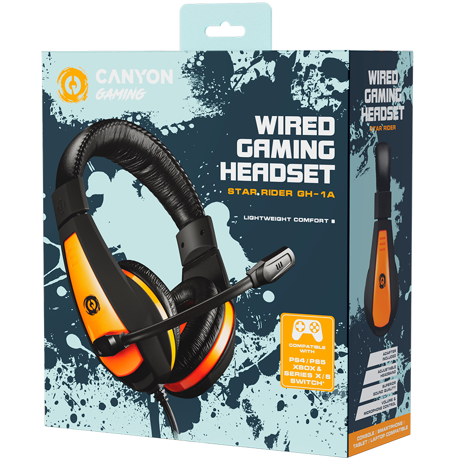 CANYON headset Star Raider GH-1A Black Orange - Image 2