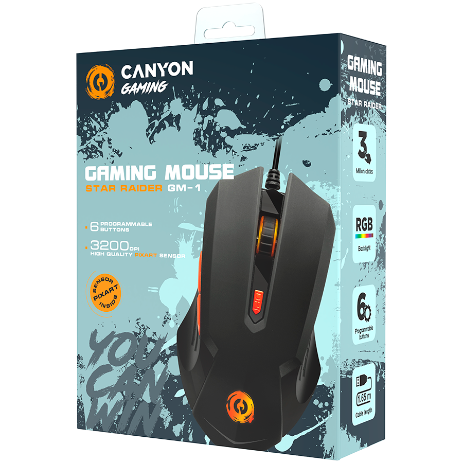 CANYON mouse Star Raider GM-1 RGB 6buttons Wired Black - Image 3