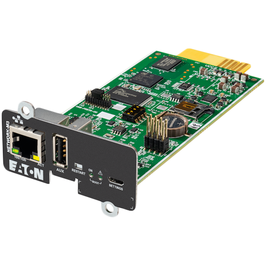 Eaton Network Managment Card - M3; Web/SNMP communications; Ethernet 10/100/1000BaseT; For UPS: 5P, 5PX, 5PX G2, 5SC Rack, 9PX, 9PXM, 9SX, 9130, Ferrups FX, 9E, 93PS, 91PS, 91PS Monoblock, 93E PDU: ATS rack PDU (EATS115, EATS120, EATS220) - Image 2