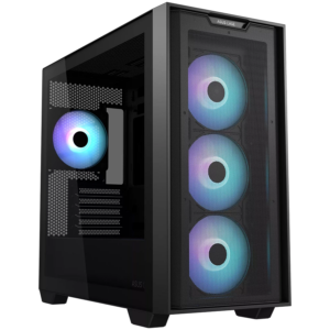 ASUS A21 PLUS TG ARGB BLACK4x 120mm ARGB fans, microATXMini-ITX,
