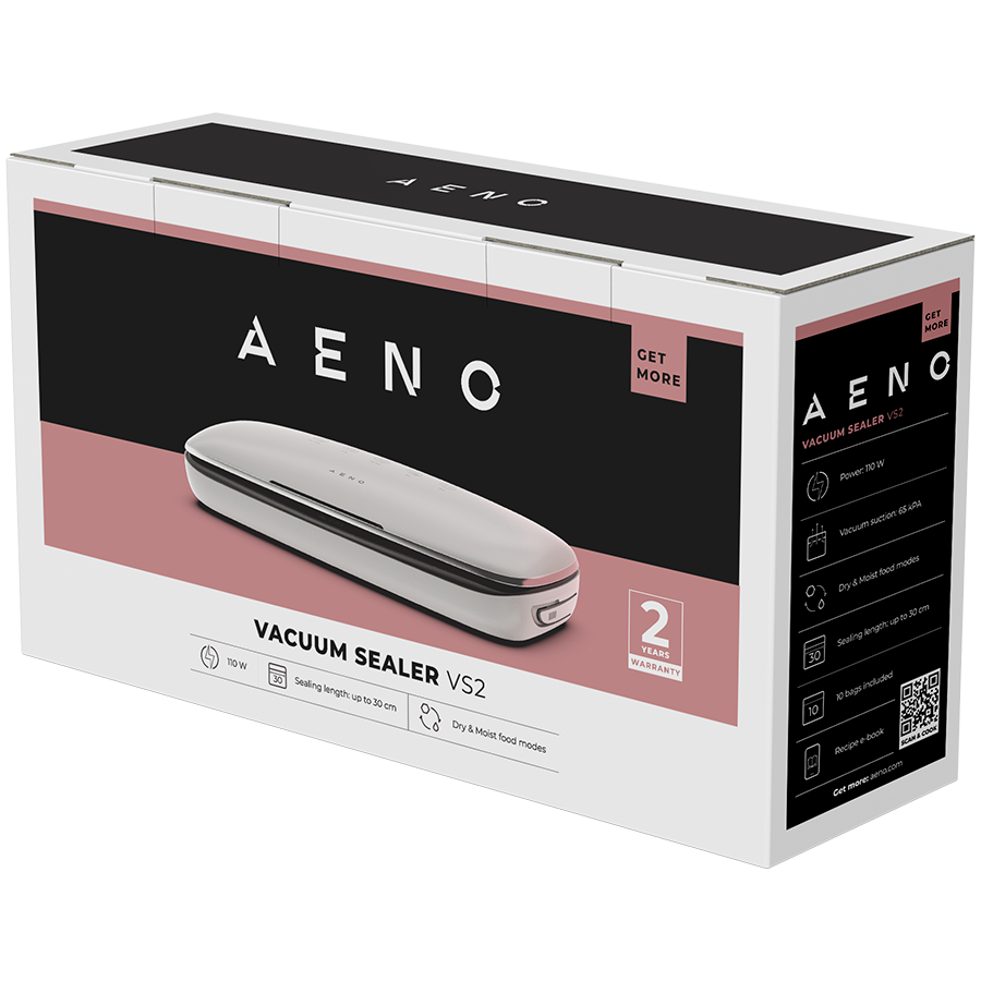 AENO Vacuum sealer VS2: 120W, 75kPa, Dry/Moist Food Mode, 3 modes: Vac+Seal, Seal, Pulse, Max Pocket Width 30 cm - Image 3
