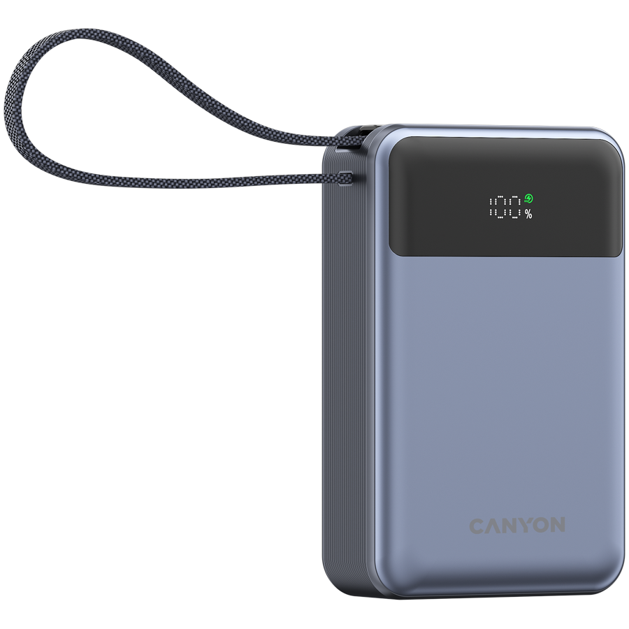 CANYON power bank OnPower 600 built-in cable 20000 mAh PD65W Dark Grey - Image 2
