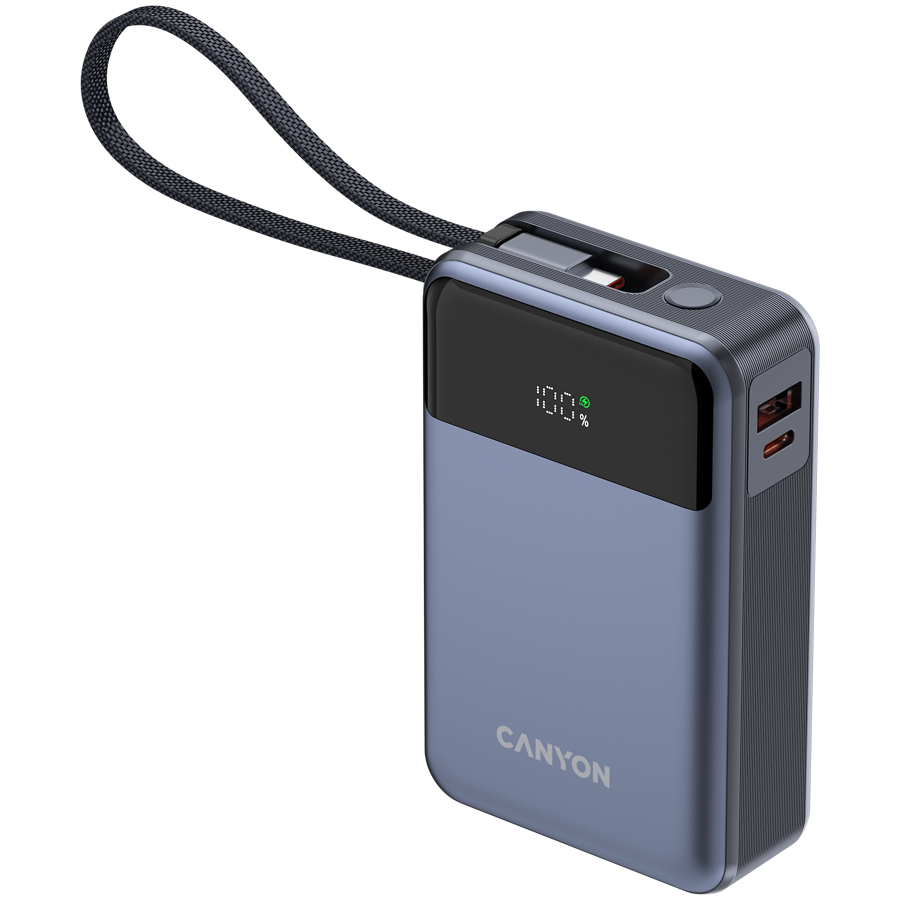 CANYON power bank OnPower 600 built-in cable 20000 mAh PD65W Dark Grey - Image 3