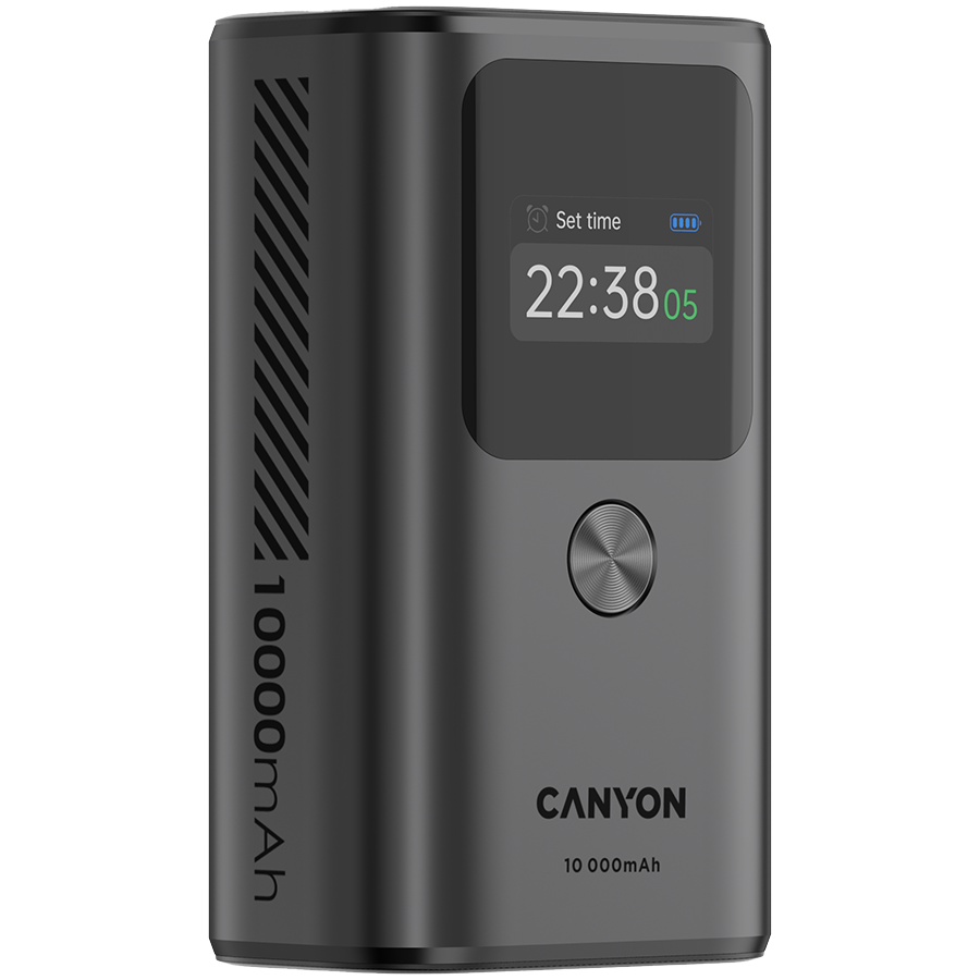 CANYON power bank OnPower 130 TFT 10000 mAh PD30W Dark Grey - Image 2