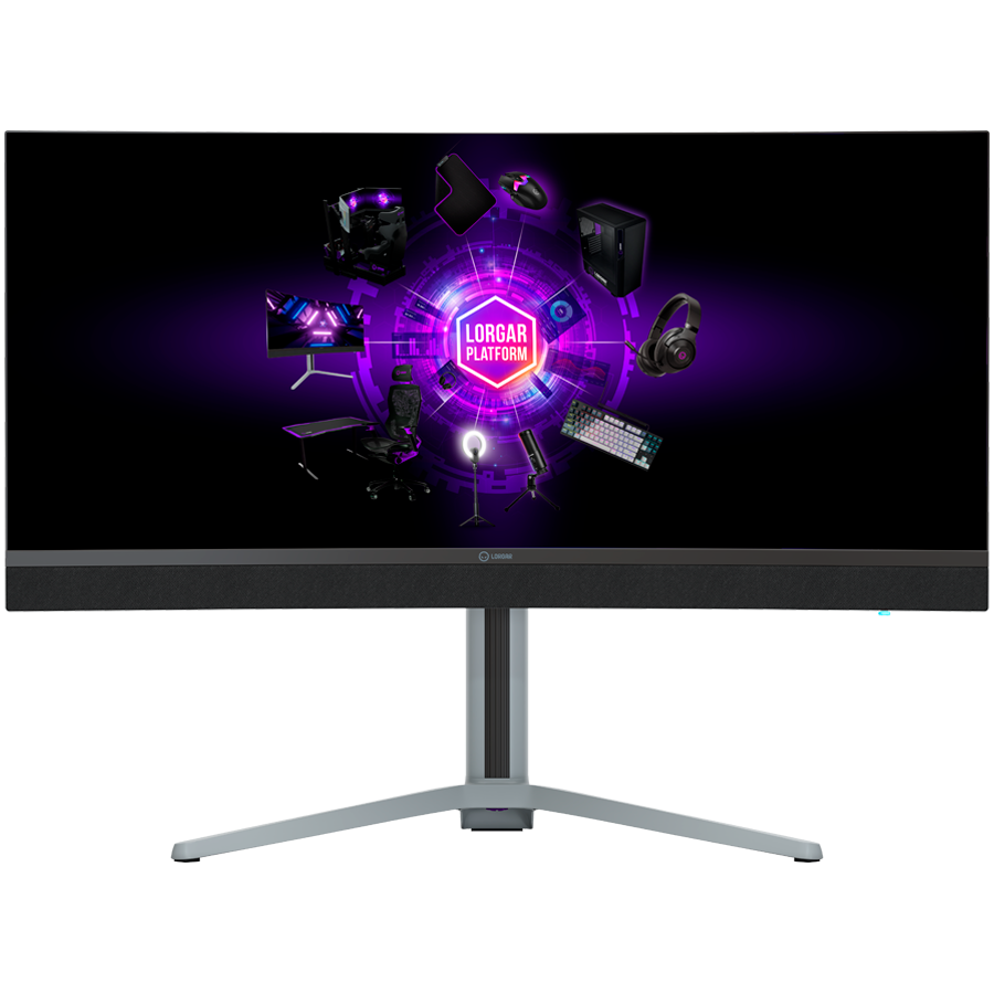 LORGAR 34MP1, UWQHD MiniLED Gaming Monitor Pro, 34'' (3440*1440) VA curved monitor, black/milky grey - Image 2