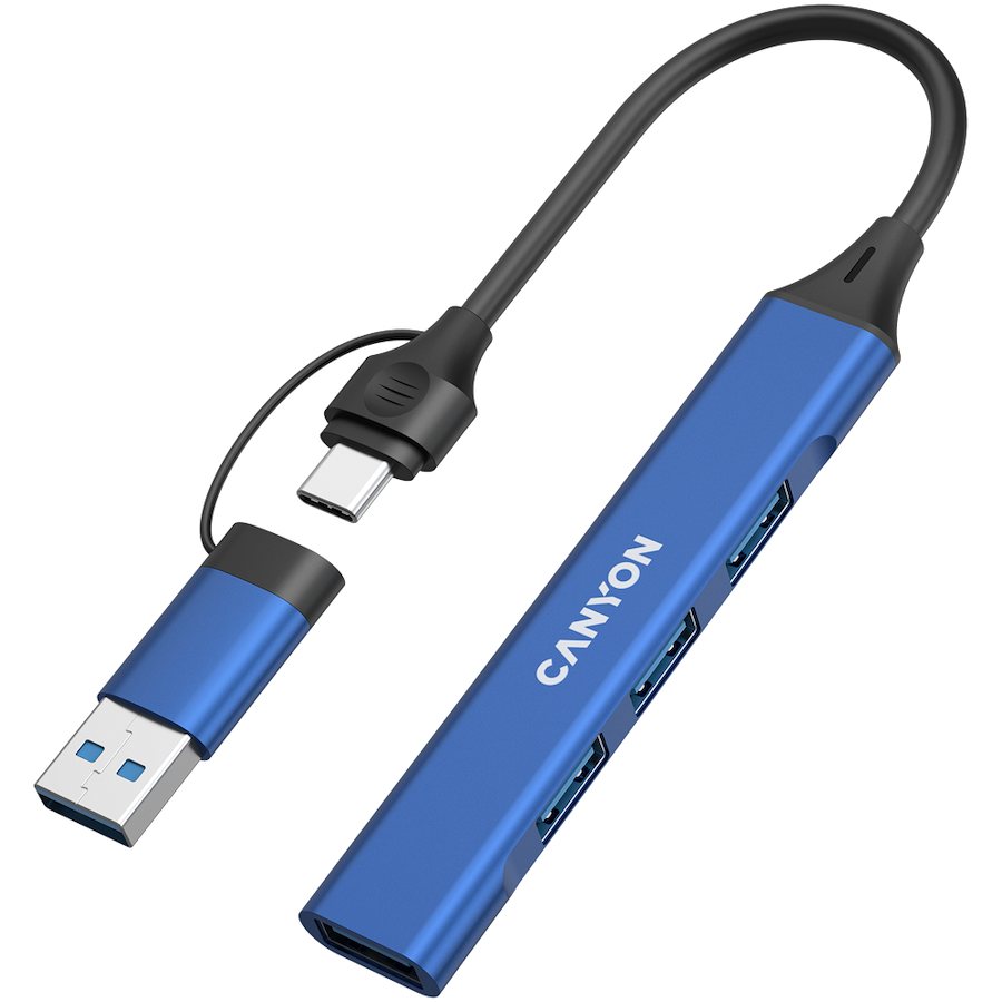 CANYON hub DS-02 4in1 USB-A/C Blue - Image 2