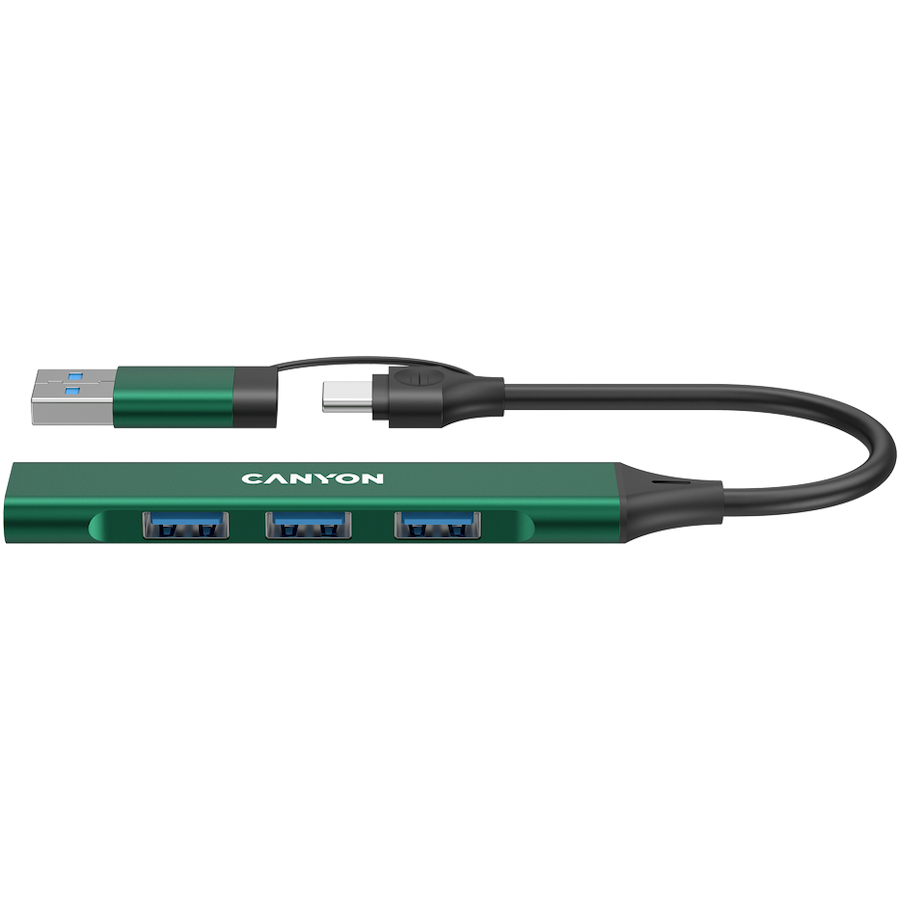 CANYON hub DS-02 4in1 USB-A/C Green