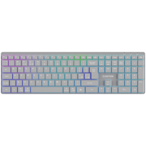 CANYON keyboard HKB-W11 UK/US RGB Dual Mode Wireless Grey