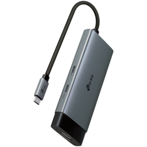 TP-Link UH5020C USB Type-C 5-Port Hub, 1x USB-C Connector, 1x HDMI 4K 60Hz Port, 1x USB-C PD 100W Port, 2x USB-A 3.0 Ports, 1x USB-C 3.0 Port, Plug and Play, Self-storage for Connector, Fast Heat Dissipation, Flexible and Durable