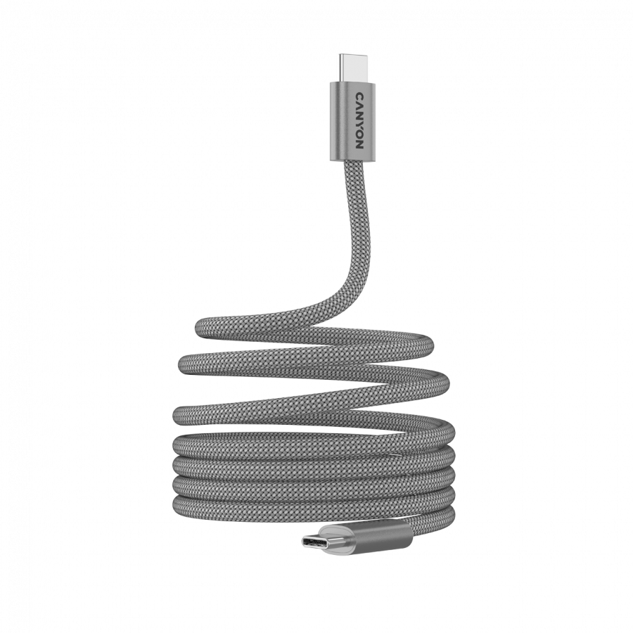 CANYON cable OnWire 60MG C-C 60W Magnet Braided 1m Light Grey - Image 2
