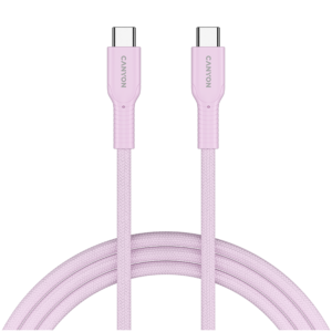 CANYON cable OnWire 60CL C-C 60W COLOR Braided 1m Pink